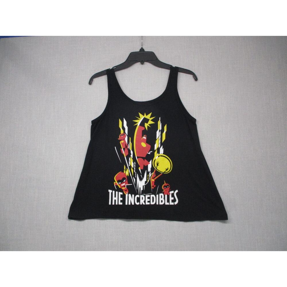 Disney Pixar Graphic Casual Trendy The Incredibles Tank Top  Black Womens Size S